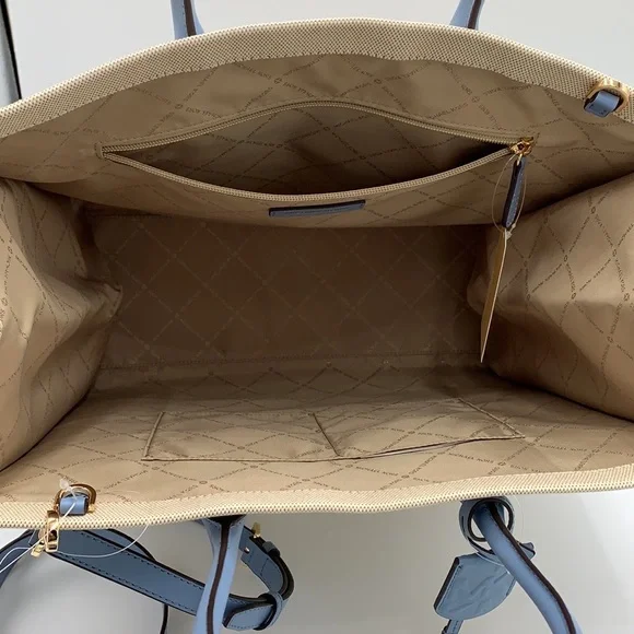 Michael Kors Mirella Large NS Logo Jacquard Tote Crossbody Bag Chambray Blue - Picture 13 of 16